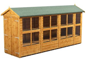 Power 14x4 Apex Potting Shed - Double Door